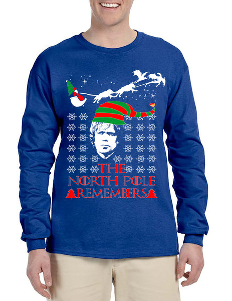Men's Long Sleeve The North Pole Remembers Xmas Ugly Shirt Gift