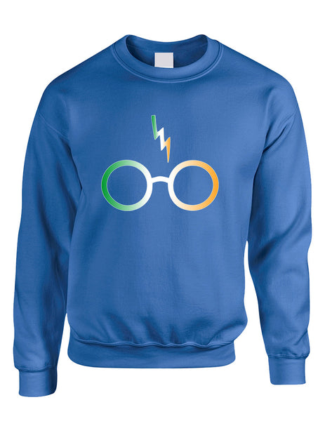 Adult Sweatshirt Irish Harry Glasses Scar St Patrick's Top