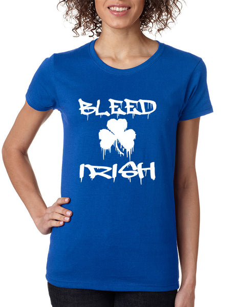Women's T Shirt Bleed Irish St Patrick's Day Party Irish Shirt - ALLNTRENDSHOP - 3