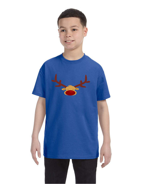 Kids T Shirt Reindeer Face Christmas Shirt Cool Funny Xmas Gift