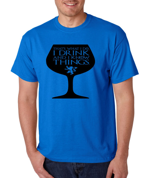 Men's T Shirt That's What I Do I Drink And Know Things Wing Glass Tyrion Lannister Top Game Of Thrones Inspired Tee - ALLNTRENDSHOP - 3