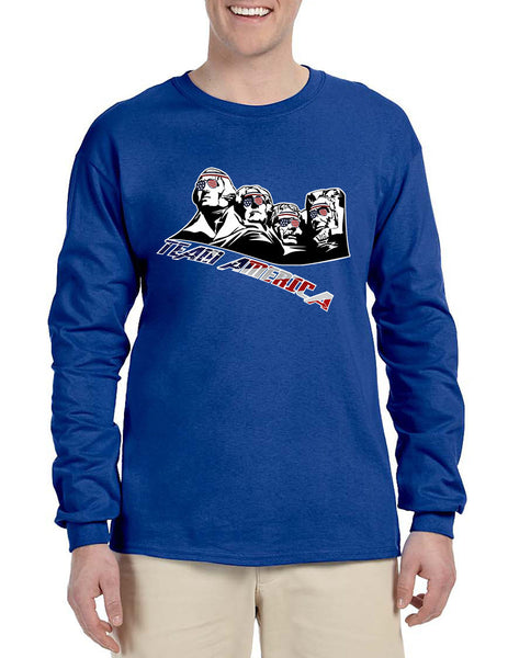 Men's Long Sleeve 4 Fathers American Team 4th Of July Shirt