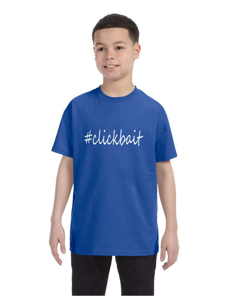 Kids Youth T Shirt Clickbait Cool Hashtag Tee Trendy Top