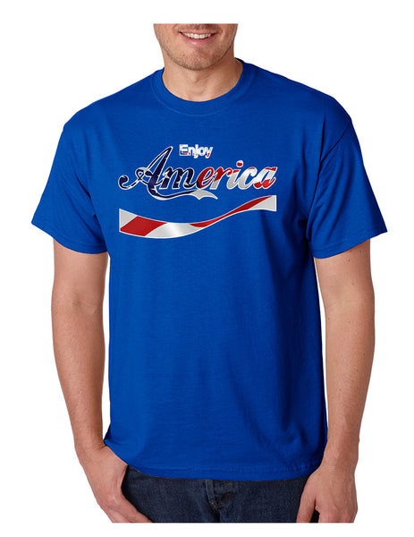 Men's T Shirt Enjoy America 4th Of July Top Love USA Party