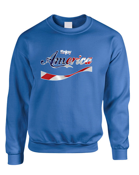 Adult Sweatshirt Enjoy America 4th Of July Cool USA Top