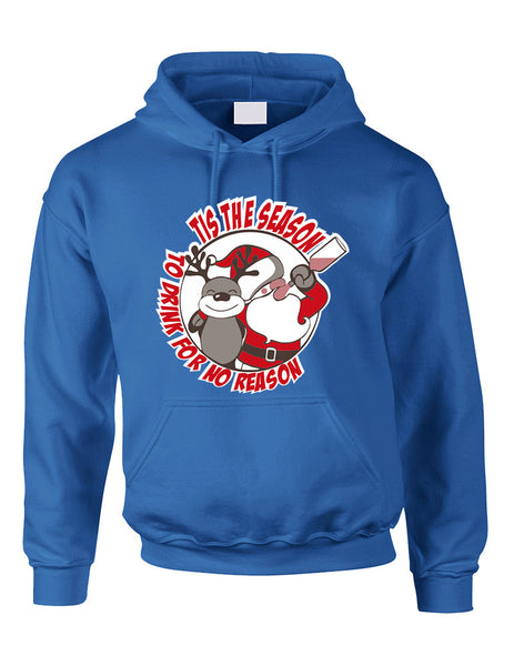 Adult Hoodie Tis The Season Drink No Reason Ugly Sweater - ALLNTRENDSHOP - 4