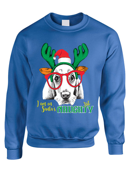 Adult Sweatshirt I Am On Santa's Naughty List Xmas Tee Dog Lover