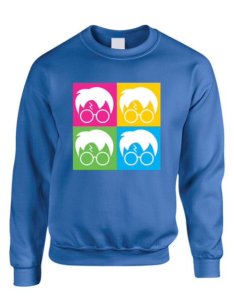 Adult Crewneck 4 Faces Harry Glasses Scar Cool Popular Top - ALLNTRENDSHOP - 7