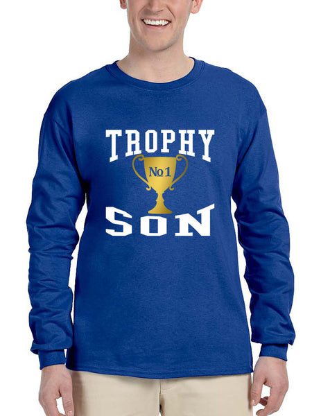 Men's Long Sleeve Shirt Trophy Son Cool Gift Best Love Shirt - ALLNTRENDSHOP - 6