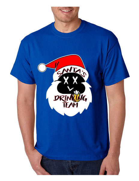 Men's T Shirt Santa's Drinking Team Cool Xmas Funny Top Gift - ALLNTRENDSHOP - 4