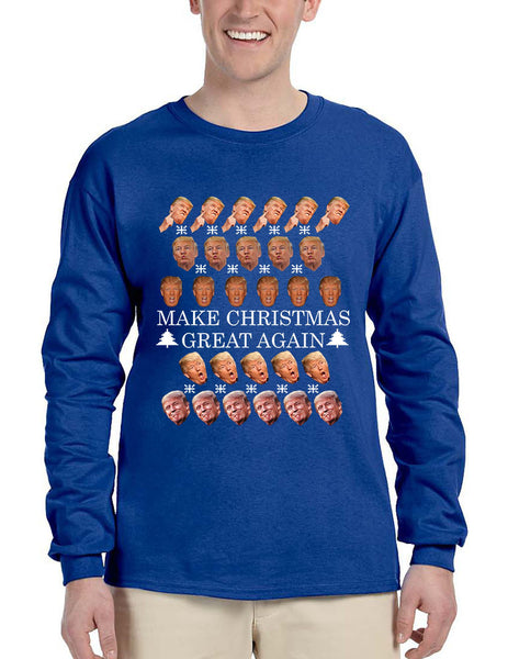 Men's Long Sleeve Make Christmas Great Again Trump Xmas Top - ALLNTRENDSHOP - 4