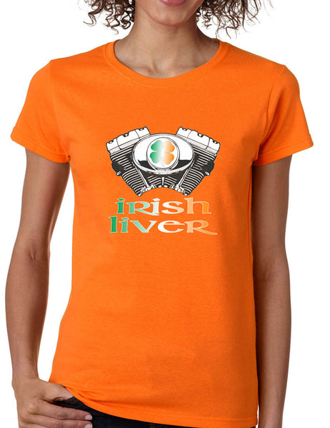 Women's T Shirt Irish Liver St Patrick's Day Party Shamrock Top