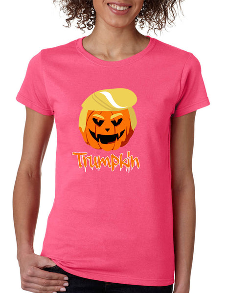 Women's T Shirt Trumpkin Funny Trump Halloween Shirt Trendy Pumpkin