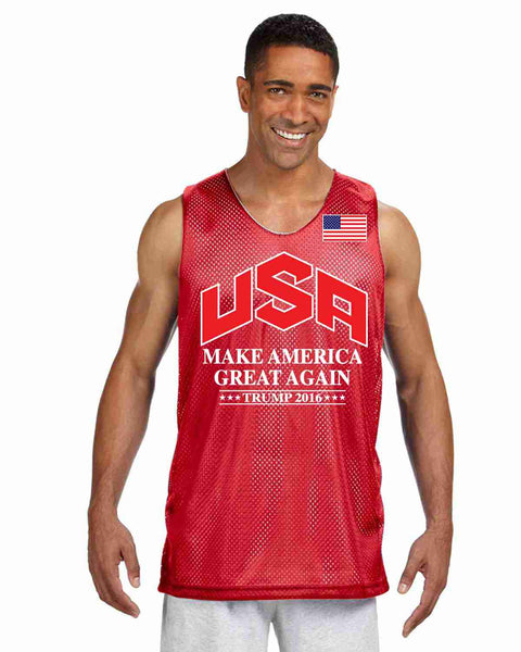 Men's Olympic Mesh Tank TRUMP 2016 Great Again Shirt - ALLNTRENDSHOP - 6