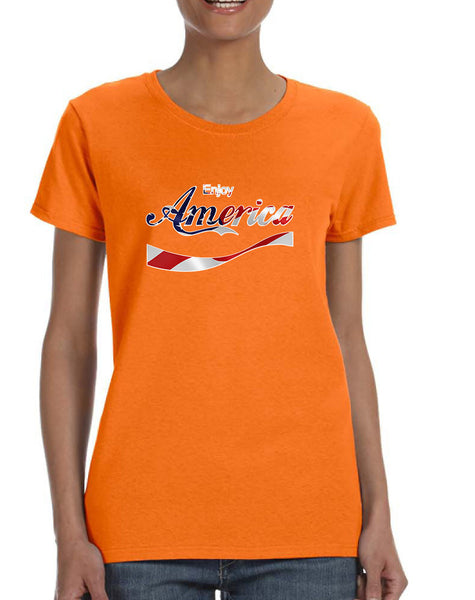 Women's T Shirt Enjoy America 4th Of July Love USA Shirt