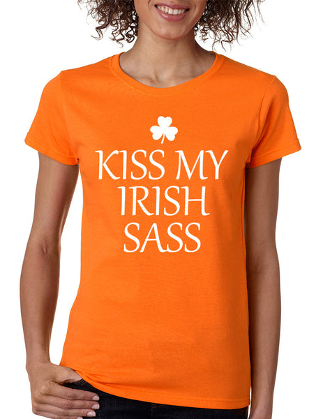 Women's T Shirt Kiss My Irish Sass St Patrick's Day Party Tee