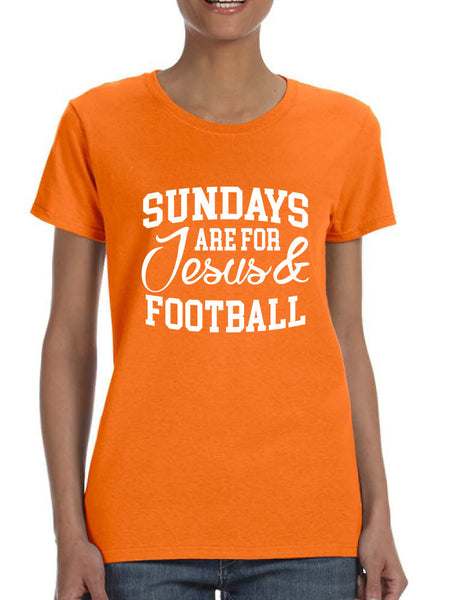 Women's T Shirt Sundays Are For Jesus And Football Love Tee