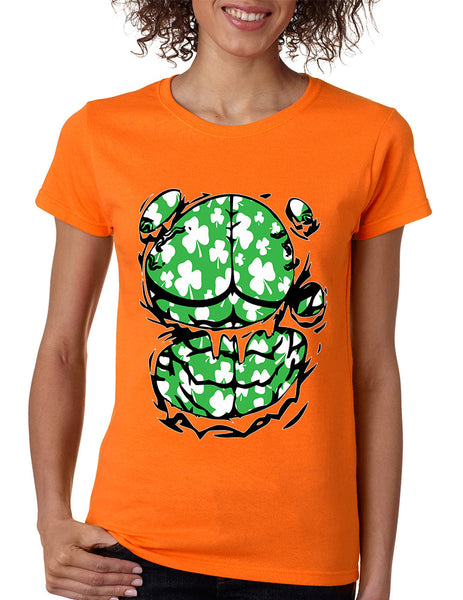 Women's T Shirt Irish Body Shamrock St Patrick's Day Shirt