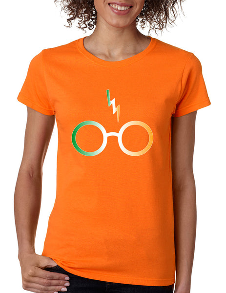 Women's T Shirt Irish Harry Glasses Scar St Patrick's Day Tee