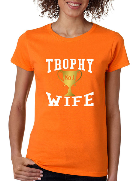 Women's T Shirt Trophy Wife Cool Xmas Love Family Holiday Gift - ALLNTRENDSHOP - 3