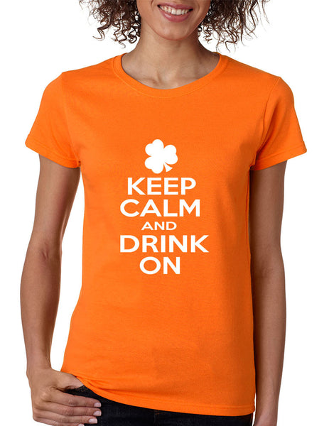 Keep calm and drink on wonen T-shirt saint patricks day - ALLNTRENDSHOP - 4