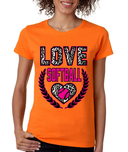 Love Softball Leopard women's T-Shirts - ALLNTRENDSHOP - 2