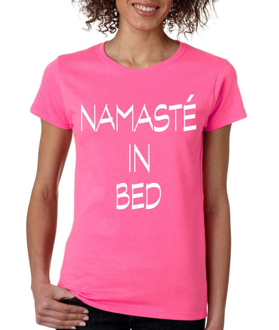 Namaste in bed womens t-shirt - ALLNTRENDSHOP - 1