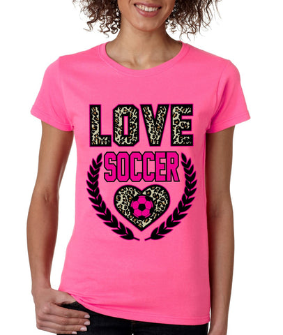 Love Soccer Leopard womens T-Shirts - ALLNTRENDSHOP - 1