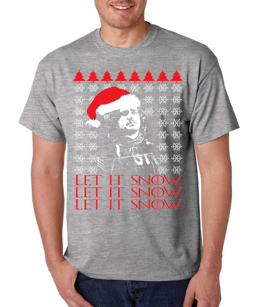 Men's T Shirt Let It Snow Ugly Christmas Sweater Jon Snow Gift