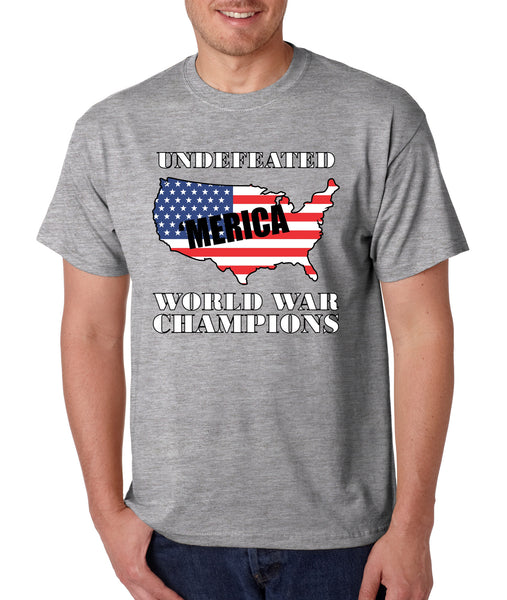 Men's T Shirt Undefeated World War Champions 'merica