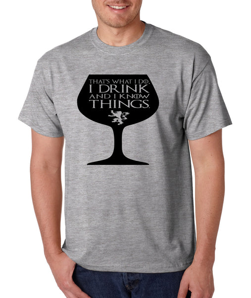 Men's T Shirt That's What I Do I Drink And Know Things Wing Glass Tyrion Lannister Top Game Of Thrones Inspired Tee - ALLNTRENDSHOP - 2