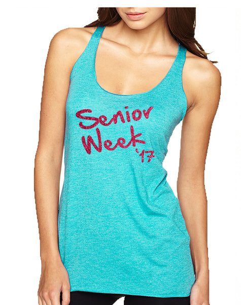 Women's Tank Top Senior Week 17 Glitter Pink Class Of 2017