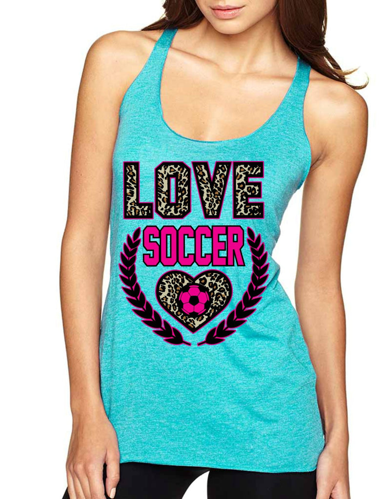 Love Soccer Leopard Womens Triblend Tanktop - ALLNTRENDSHOP - 1