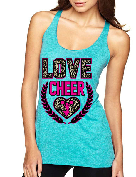 Love Cheer Leopard Womens Triblend Tanktop - ALLNTRENDSHOP - 5