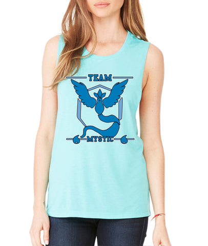 Women's Flowy Muscle Top Team Mystic Blue Team Top - ALLNTRENDSHOP - 1