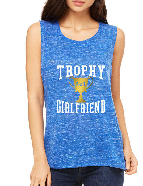 Women's Flowy Muscle Top Trophy Girlfriend Love Valentine's - ALLNTRENDSHOP - 3