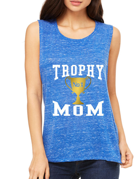 Women's Flowy Muscle Top Trophy Mom Gift Love Mother's Day Top - ALLNTRENDSHOP - 3