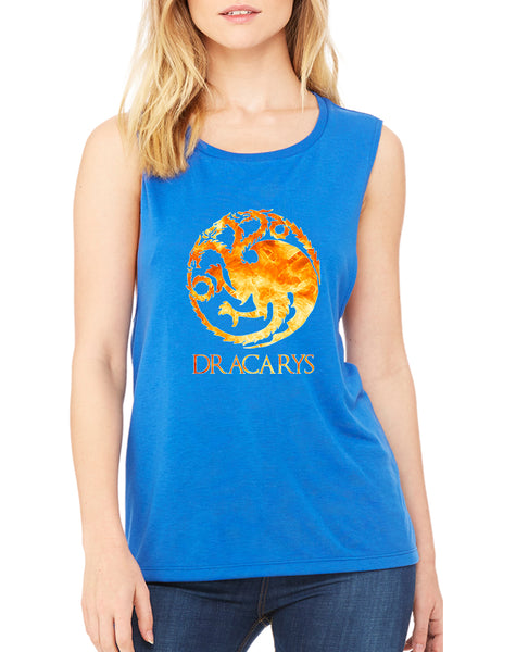 Women's Flowy Muscle Top Dracarys Tank Cool Tredy Top