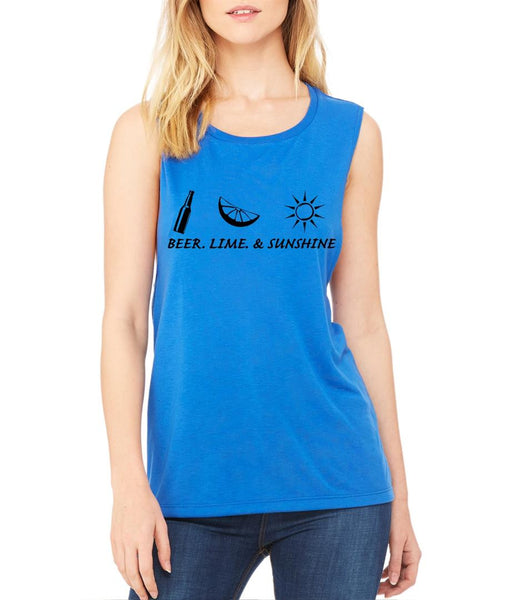Beer lime and sunshine women Flowy Scoop Muscle Tank - ALLNTRENDSHOP