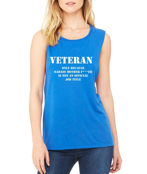 Veteran Badass mother women Flowy Scoop Muscle Tank