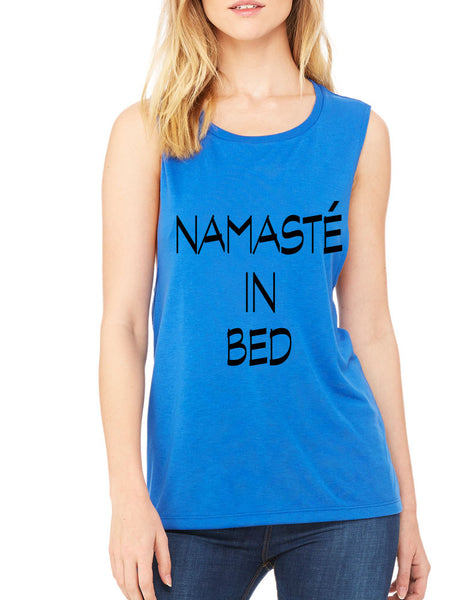 Namaste in bed women Flowy Scoop Muscle Tank - ALLNTRENDSHOP - 5