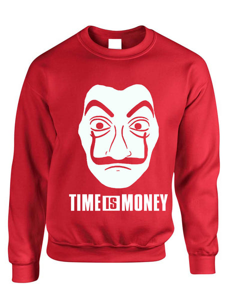Adult Sweatshirt Time Is Money Trendy Top Cool Graphic Popular Gift
