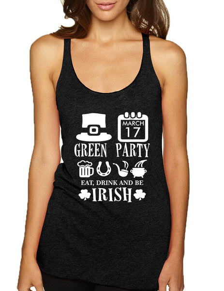 Women's Tank Top Green Party St Patrick's Day Shirt Drunk Top