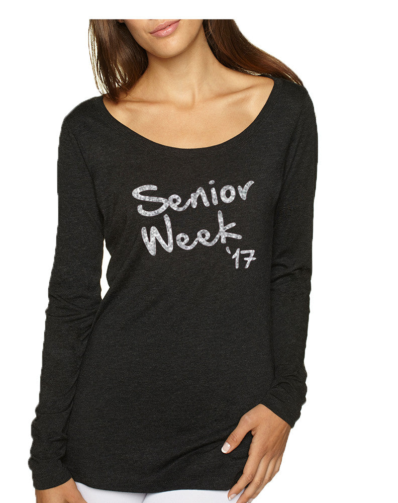 Women's Shirt Senior Week 17 Glitter Silver Class Of 2017