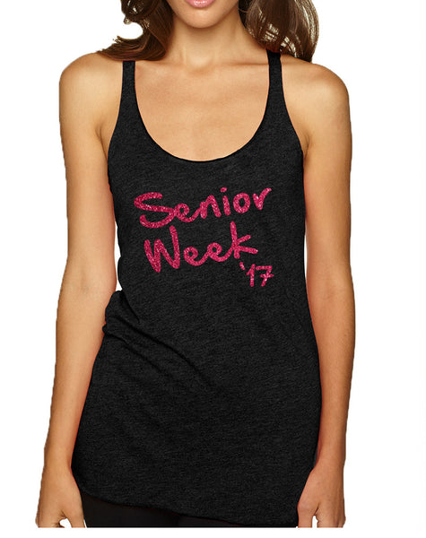 Women's Tank Top Senior Week 17 Glitter Pink Class Of 2017