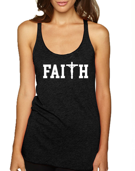 Women's Tank Top Faith Print Cross Love Christian Top