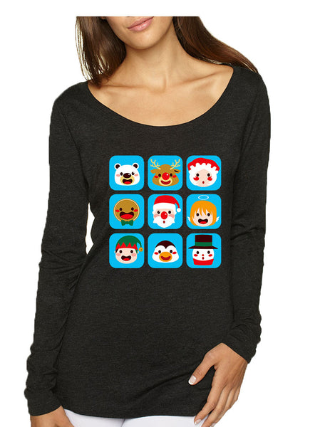 Women's Shirt Christmas Icons Cool Ugly Xmas Symbols Top - ALLNTRENDSHOP - 3