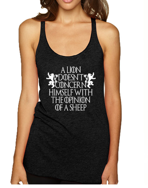 Women's Tank Top Lion Doesn't Concern Himself With Opinion Sheep