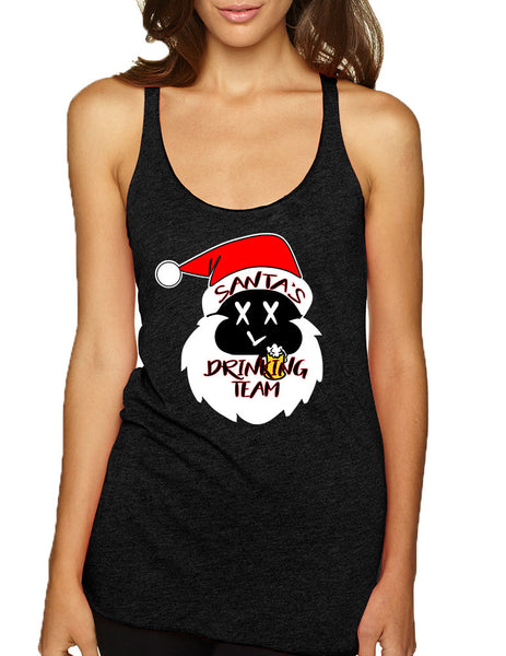Women's Tank Top Santa's Drinking Team Funny Ugly Xmas Top - ALLNTRENDSHOP - 2
