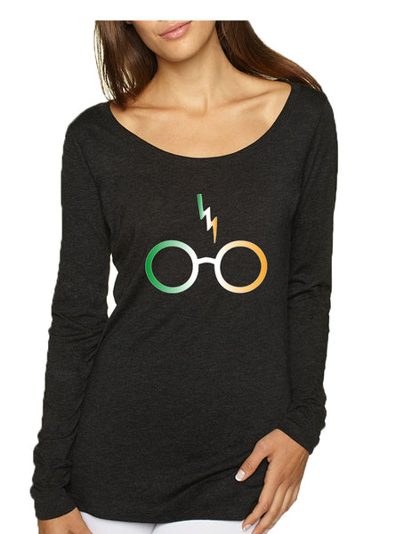 Women's Shirt Irish Harry Glasses Scar St Patrick's Day Shirt